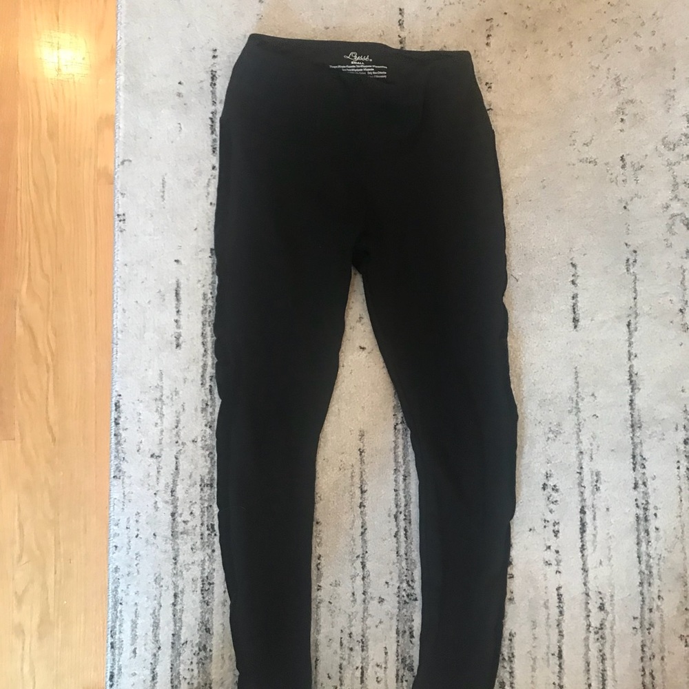 Black leggings with velvet side stripe
